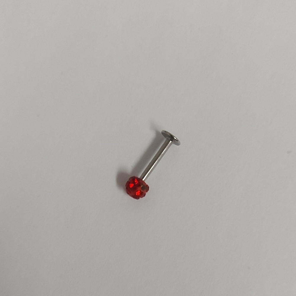Red Gem Silver Stud Earring